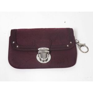 Vera Bradley Flap ID Wallet Case Lobster Clip Mini Pouch ~ Wine